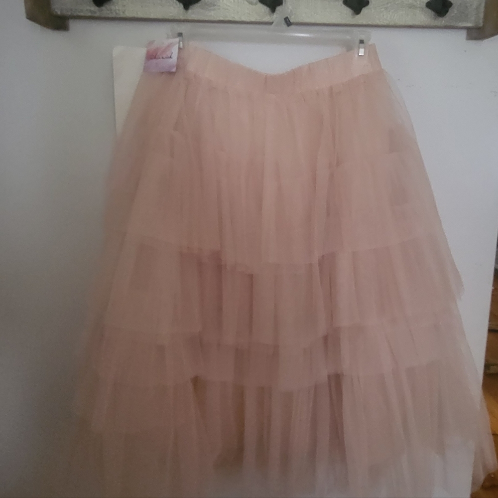 Blush Layered Tulle Skirt